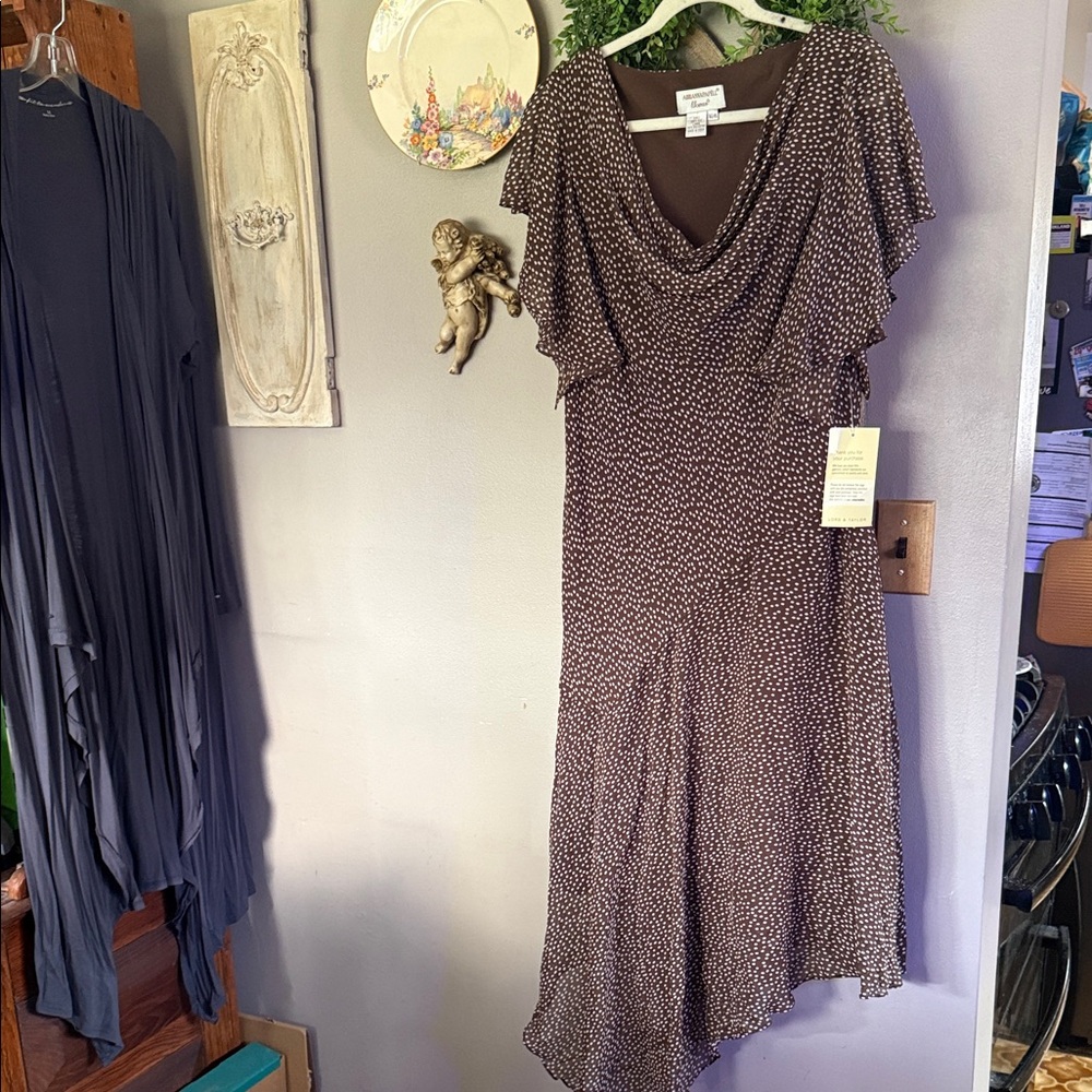 Adrianna Papell Cowl Neck Midi Dress